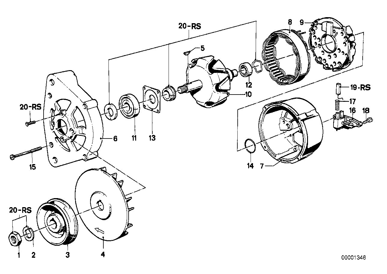 BMW 12311722979 - Підшипник з боку приводу, генератор autozip.com.ua