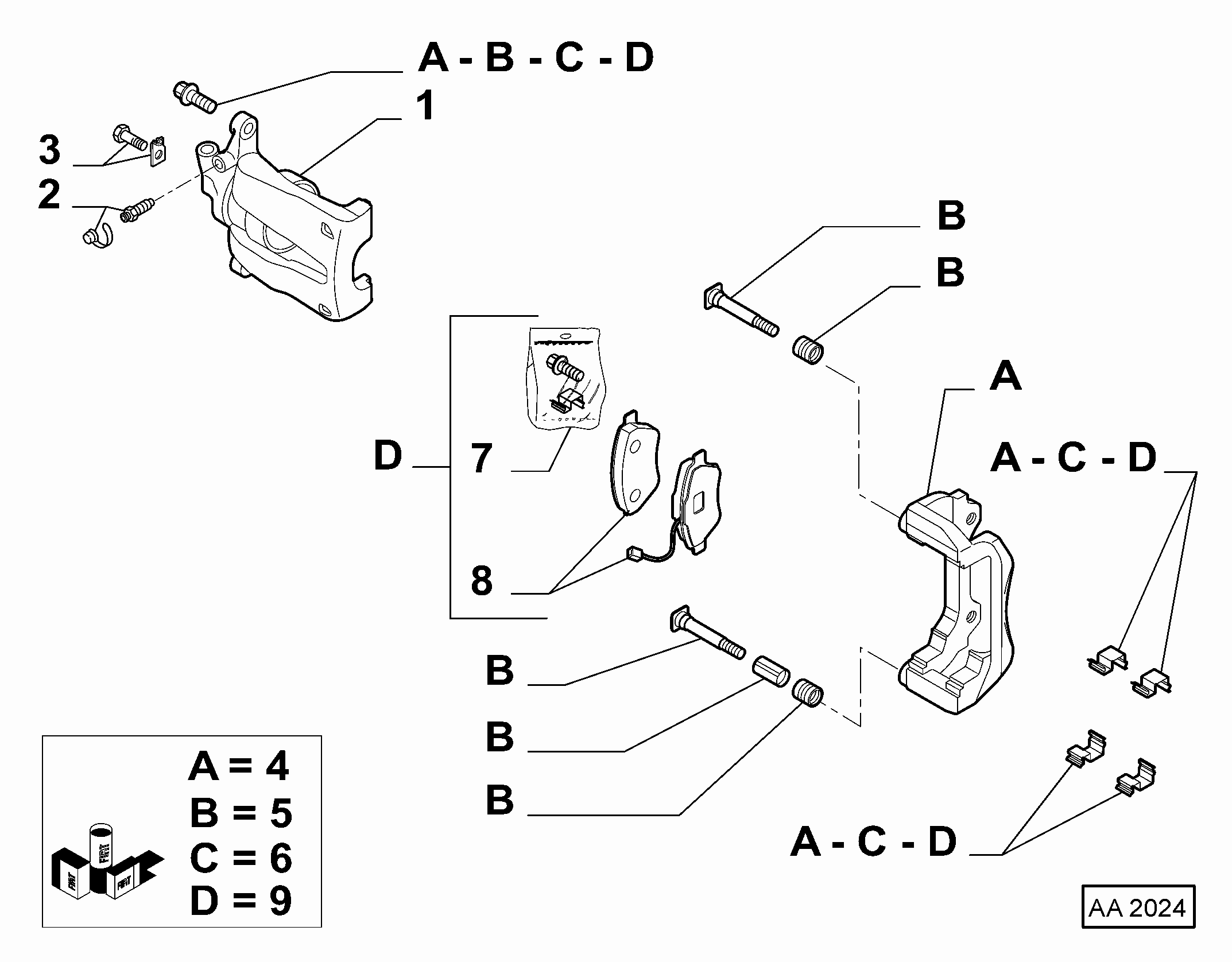 FIAT 77363928 - Гальмівні колодки, дискові гальма autozip.com.ua