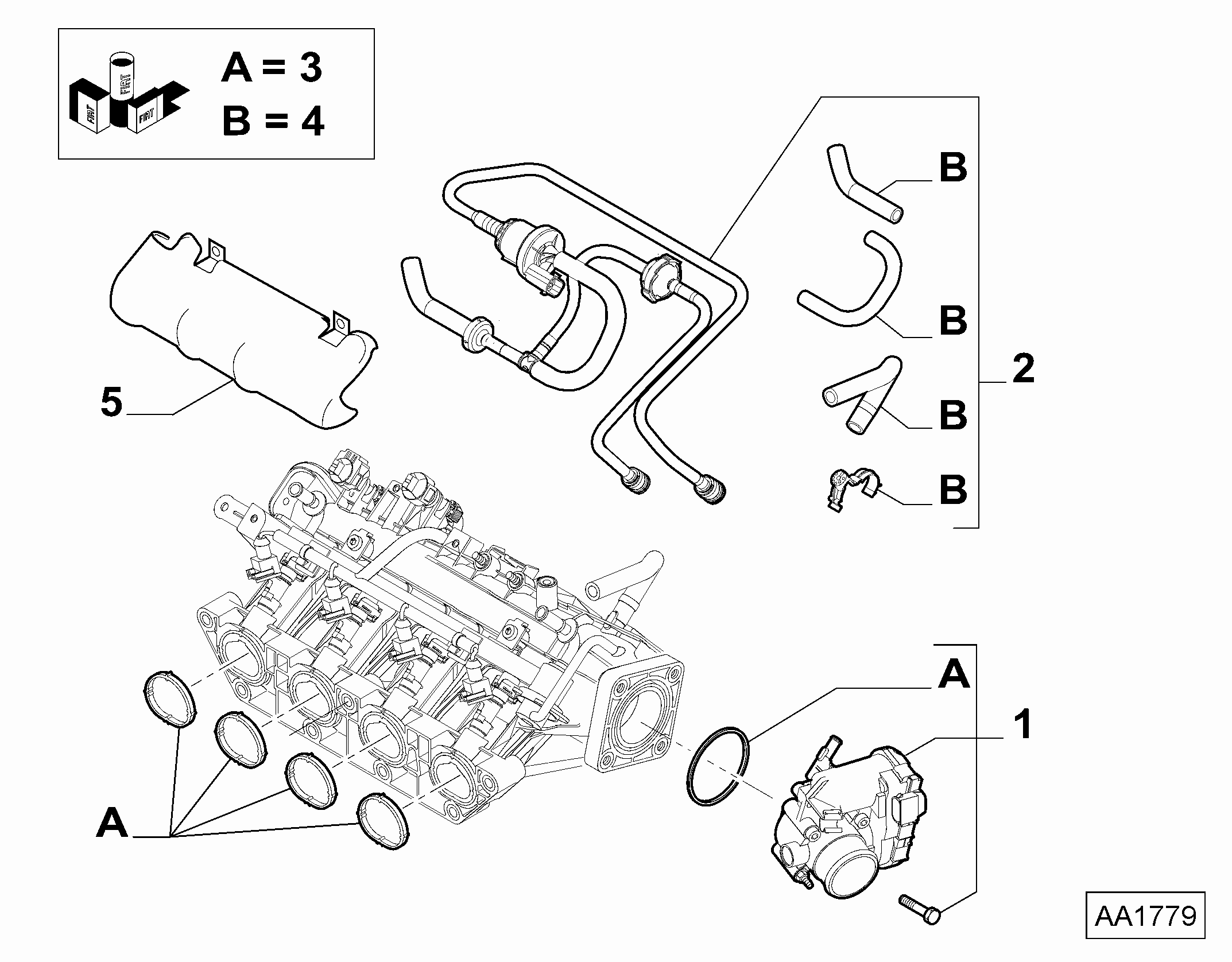 Alfa Romeo 77364551 - Комплект прокладок, впускний колектор autozip.com.ua