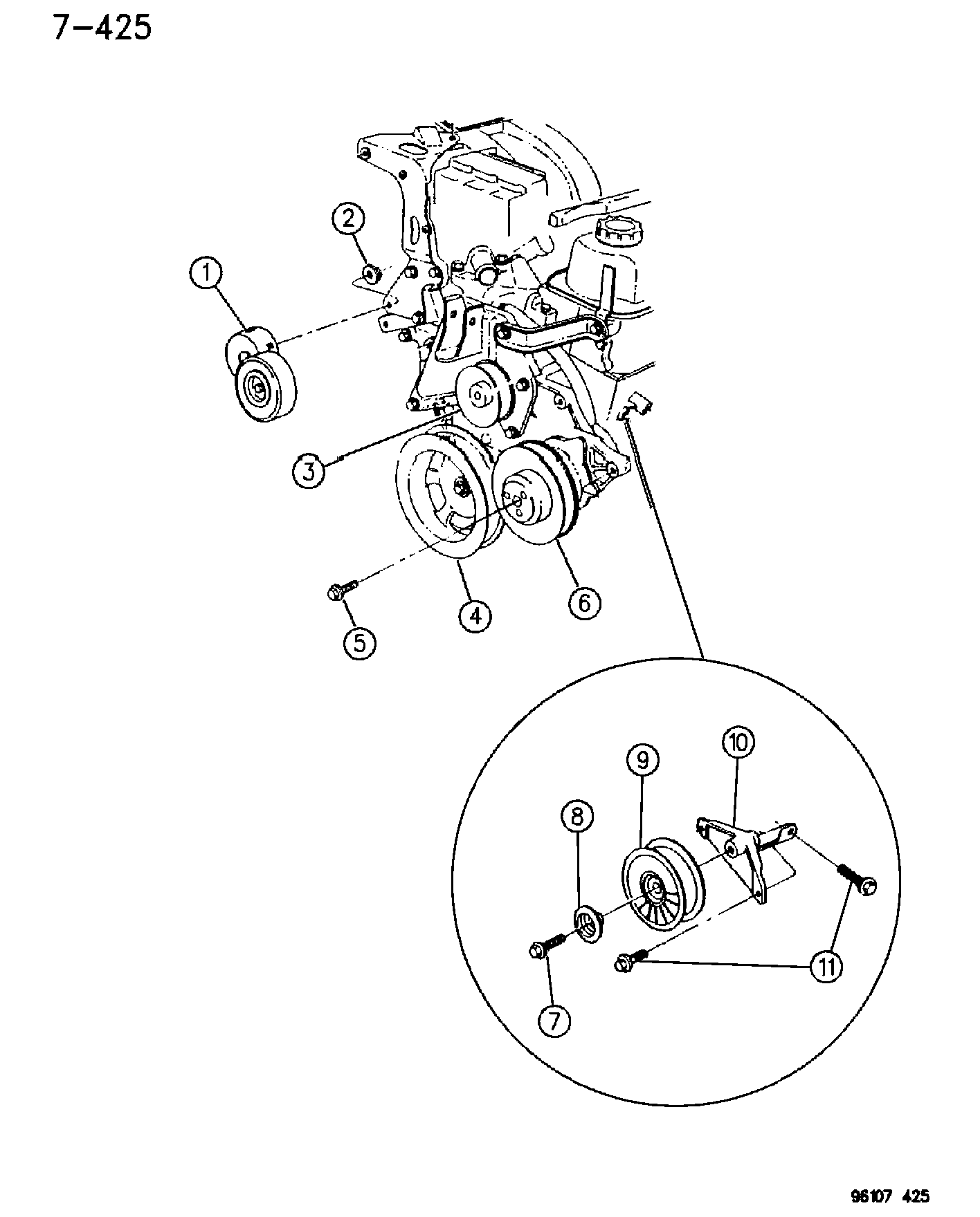 Chrysler 461 2894 - Паразитний / провідний ролик, поліклиновий ремінь autozip.com.ua