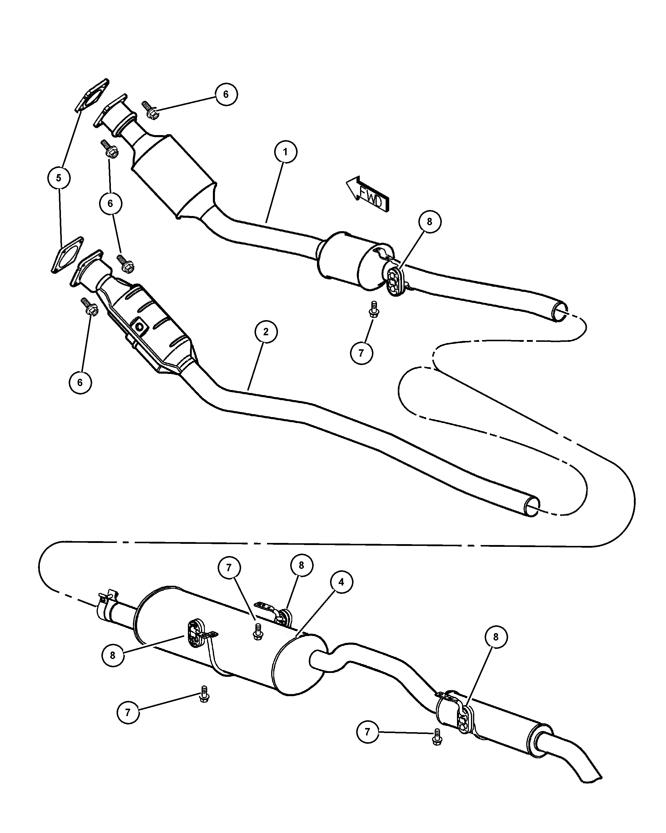 Chrysler 4880 333AA - Система випуску ОГ autozip.com.ua