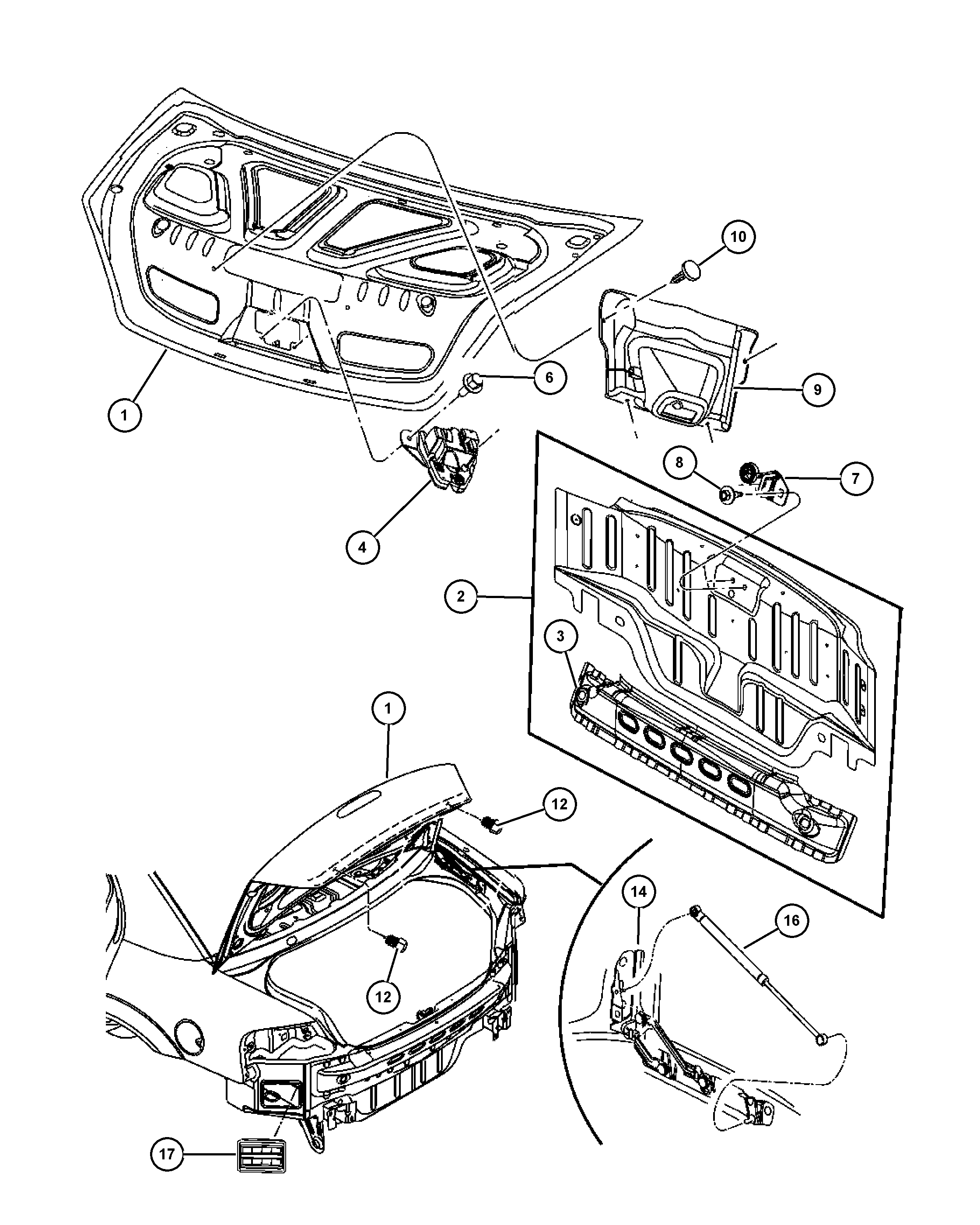 Chrysler 4814 200AF - Газова пружина, кришка багажник autozip.com.ua