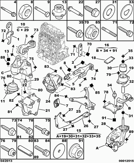 PEUGEOT 1806.50 - Подушка, підвіска двигуна autozip.com.ua