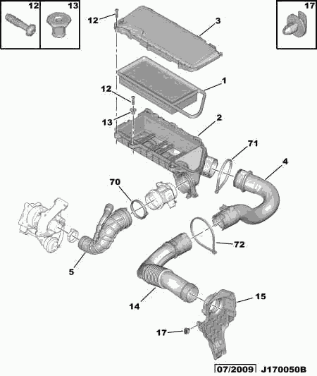 Opel 1444 X3 - Повітряний фільтр autozip.com.ua