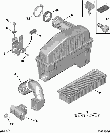 CITROËN/PEUGEOT 1420 V0 - Повітряний фільтр autozip.com.ua