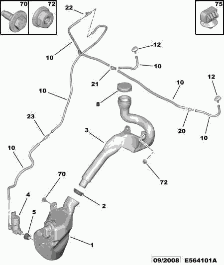 CITROËN 6431 N0 - Резервуар для води (для чищення) autozip.com.ua