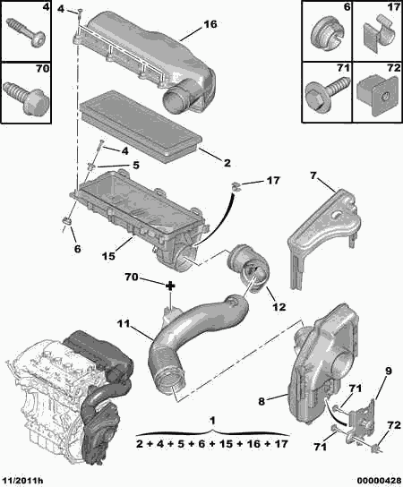 Eicher 1444 QS - Повітряний фільтр autozip.com.ua