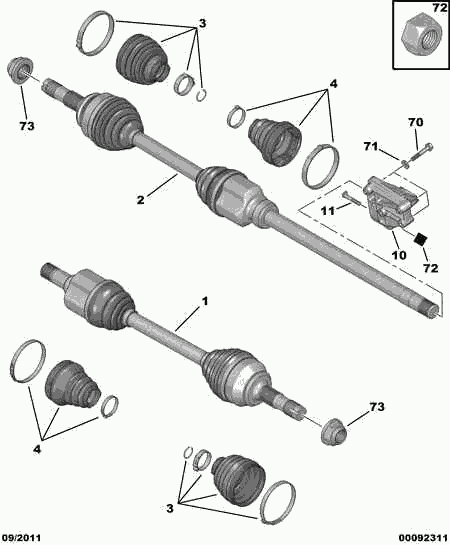 FIAT 16 085 054 80 - Приводний вал autozip.com.ua