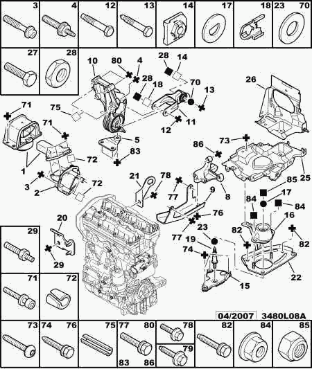 CITROËN 1807-P5 - Подушка, підвіска двигуна autozip.com.ua