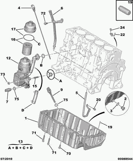 FORD 1103 L4 - OIL FILTER SEAL POCKET autozip.com.ua