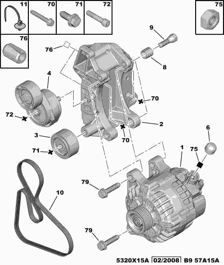 PEUGEOT 5750.RH - Поліклиновий ремінь autozip.com.ua