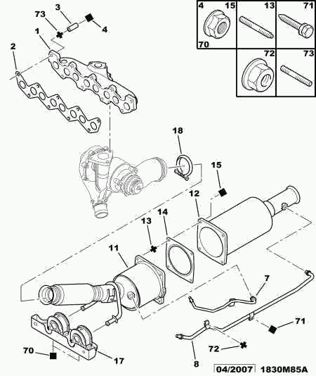 PEUGEOT 0349.J2 - Прокладка, випускний колектор autozip.com.ua