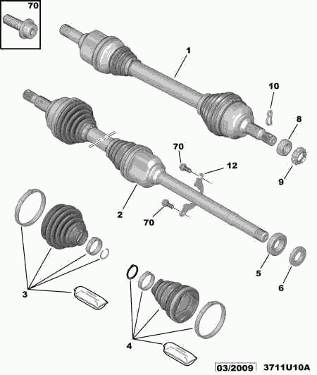 PEUGEOT 3272.VL - DRIVE-SHAFT NEW; LEFT autozip.com.ua