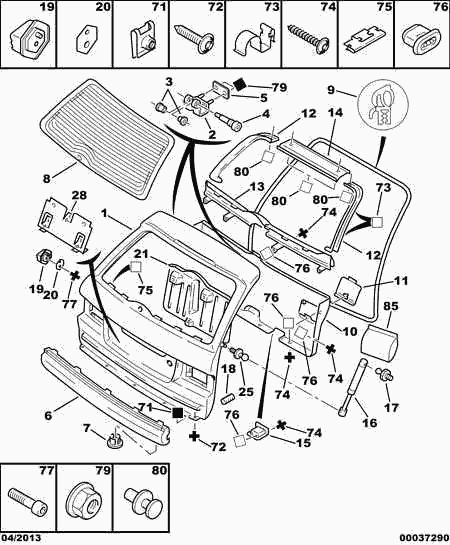 CITROËN/PEUGEOT 8731.A8 - Газова пружина, кришка багажник autozip.com.ua