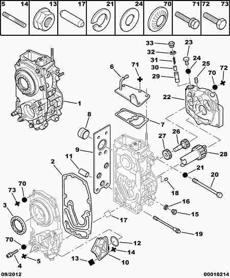 CITROËN/PEUGEOT 1024.09 - Ущільнене кільце валу, паливний насос високого тиску autozip.com.ua