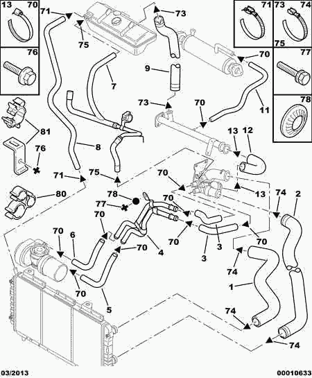 CITROËN/PEUGEOT 1317 R6 - Трубка охолоджуючої рідини autozip.com.ua