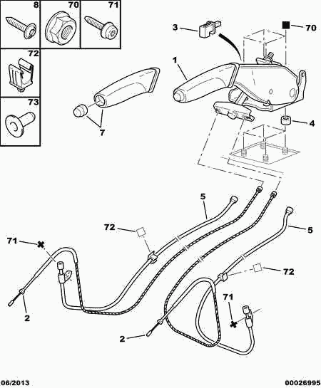 PEUGEOT 4769 20 - SECONDARY BRAKE CABLE GUIDE; LEFT autozip.com.ua