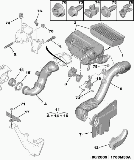 PEUGEOT 1444 ER - Повітряний фільтр autozip.com.ua