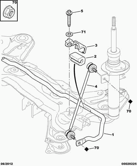 CITROËN 5094.91 - Втулка, стабілізатор autozip.com.ua