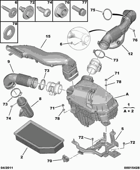 CITROËN/PEUGEOT 1444 QA - Повітряний фільтр autozip.com.ua