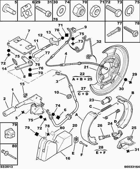 PEUGEOT 4745 V6 - Трос, гальмівна система autozip.com.ua