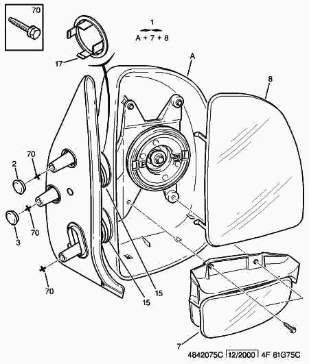 PEUGEOT 8153 JR - Зовнішнє дзеркало autozip.com.ua