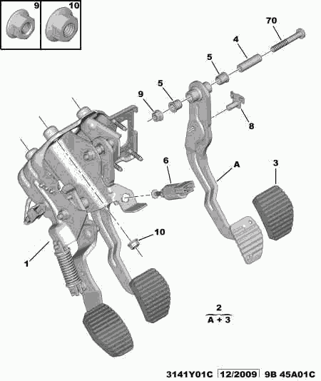 CITROËN 4505 19 - NUT WITH BASE autozip.com.ua