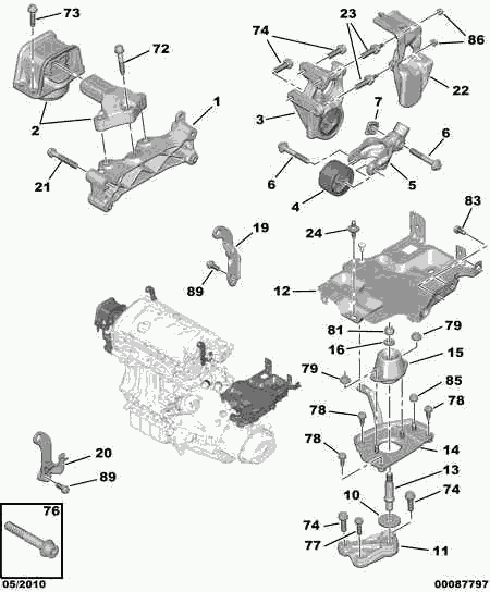 CITROËN/PEUGEOT 1807 GJ - Подушка, підвіска двигуна autozip.com.ua