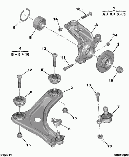 PEUGEOT 3520.V1 - Важіль незалежної підвіски колеса autozip.com.ua