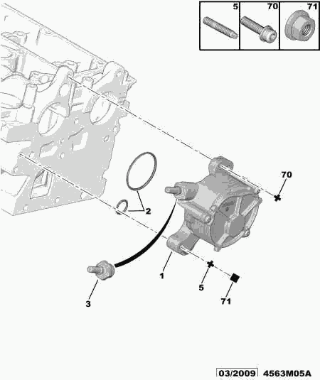 PEUGEOT 4599.36 - Комплект прокладок, вакуумний насос autozip.com.ua