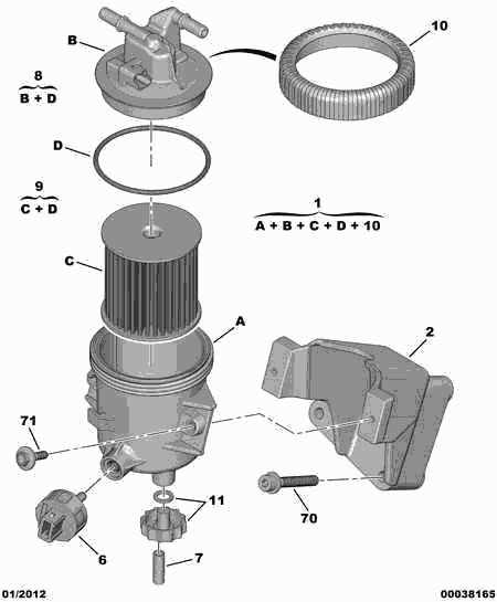 Eicher 1901 62 - Паливний фільтр autozip.com.ua