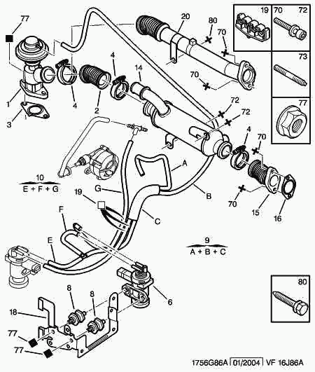 PEUGEOT 1628 2N - Прокладка, клапан повернення ОГ autozip.com.ua