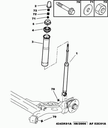 CITROËN 5210 35 - Опора стійки амортизатора, подушка autozip.com.ua