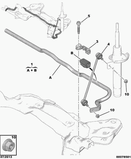 CITROËN 5087 71 - Тяга / стійка, стабілізатор autozip.com.ua