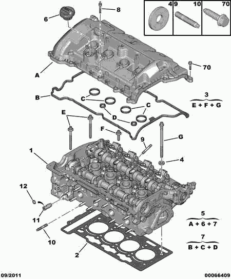 CITROËN/PEUGEOT 0249.E7 - Комплект прокладок, кришка головки циліндра autozip.com.ua