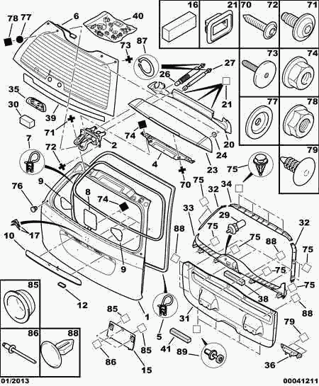 CITROËN/PEUGEOT 8731.F7 - Газова пружина, заднє скло autozip.com.ua