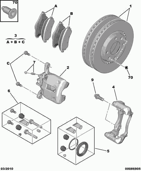 CITROËN 4439 51 - Направляючий болт, корпус скоби гальма autozip.com.ua