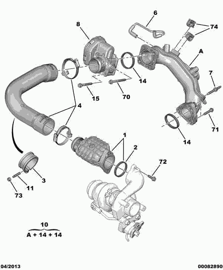 CITROËN 0382.QW - Прокладка, корпус впускного колектора autozip.com.ua