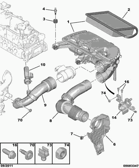 Piaggio 1420 V1 - Повітряний фільтр autozip.com.ua