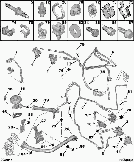 Peugeot Motorcycles 1628 XP - Клапан повернення ОГ autozip.com.ua