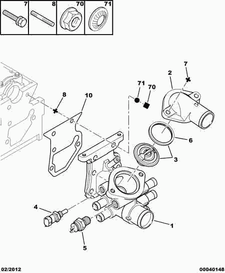 PEUGEOT 1340 52 - Прокладка, термостат autozip.com.ua