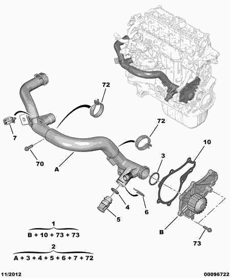 CITROËN/PEUGEOT 16 094 176 80 - Водяний насос + комплект зубчатого ременя autozip.com.ua