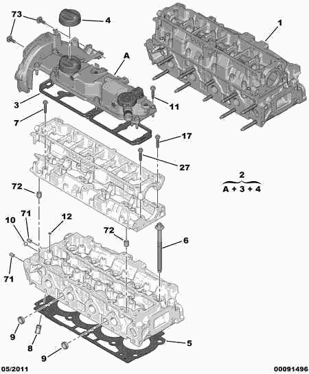 PEUGEOT 0248.S0 - Кришка головки циліндра autozip.com.ua