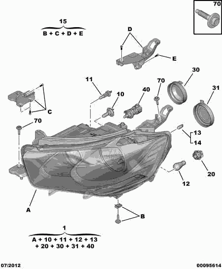 PEUGEOT 96 751 404 80 - Repair Kit, headlight (bracket) autozip.com.ua