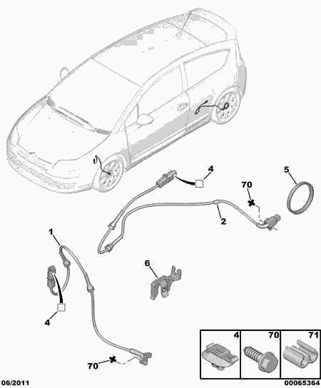 CITROËN/PEUGEOT 4545.F5 - Датчик ABS, частота обертання колеса autozip.com.ua