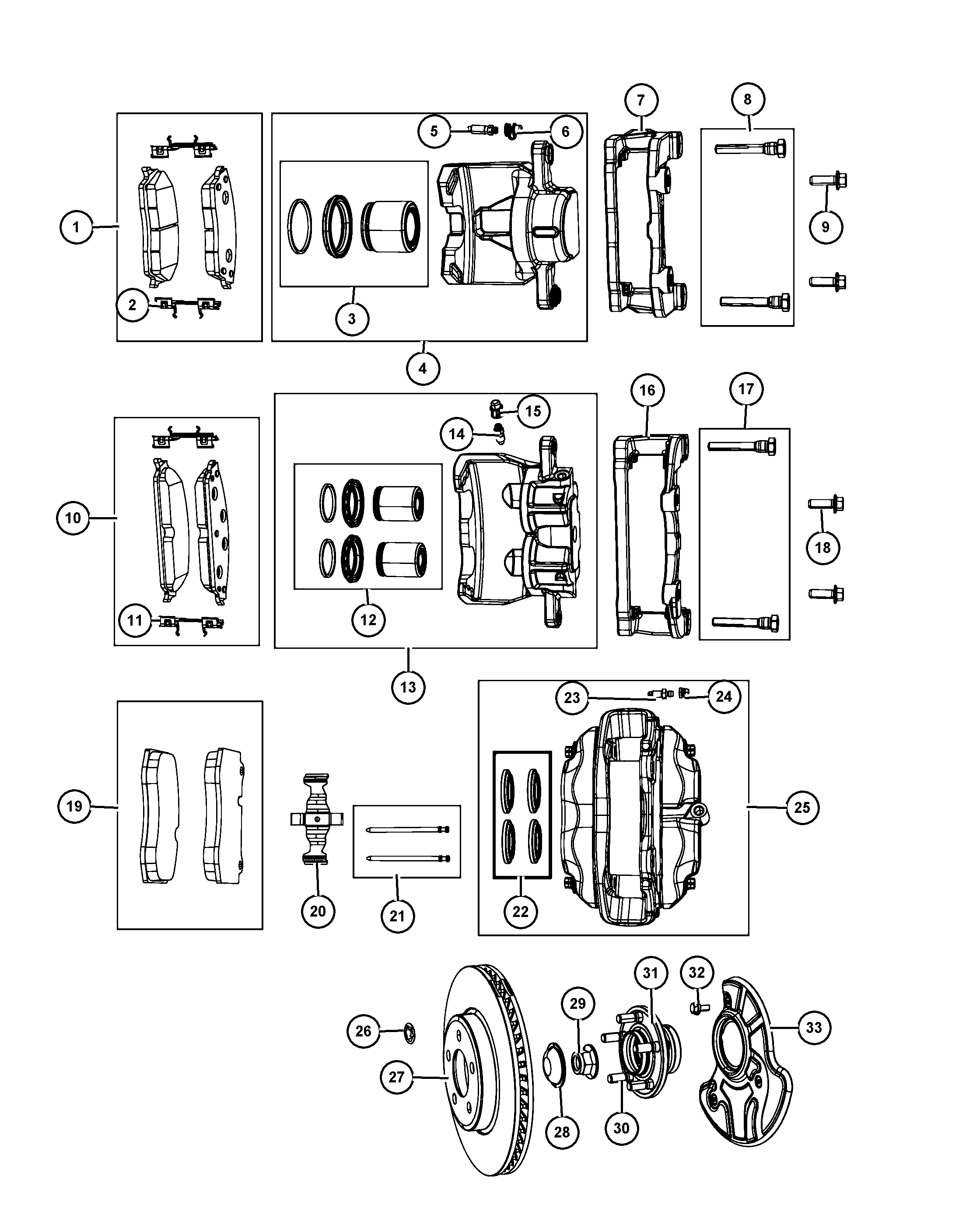 Chrysler 5174 001AC - Гальмівні колодки, дискові гальма autozip.com.ua