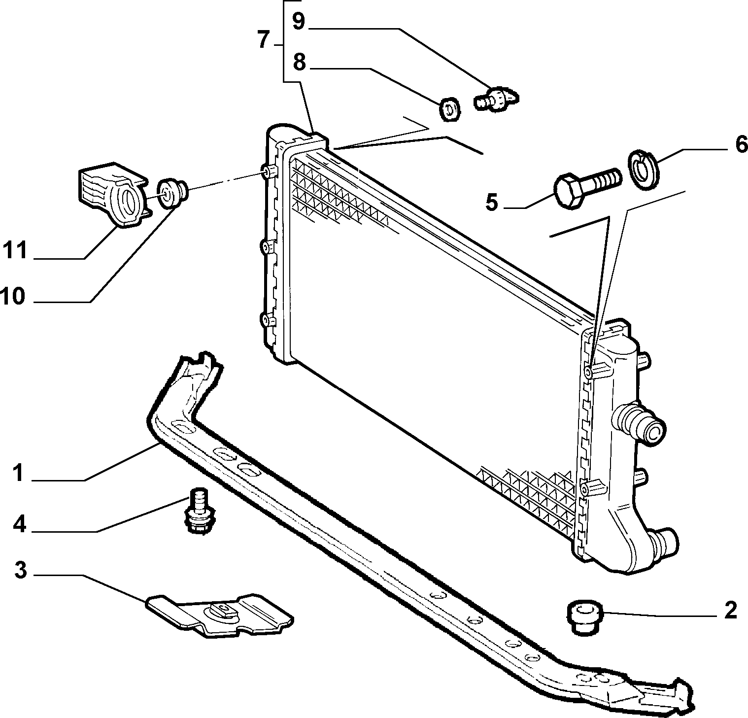 FIAT 46436961 - Підвіска, радіатор autozip.com.ua