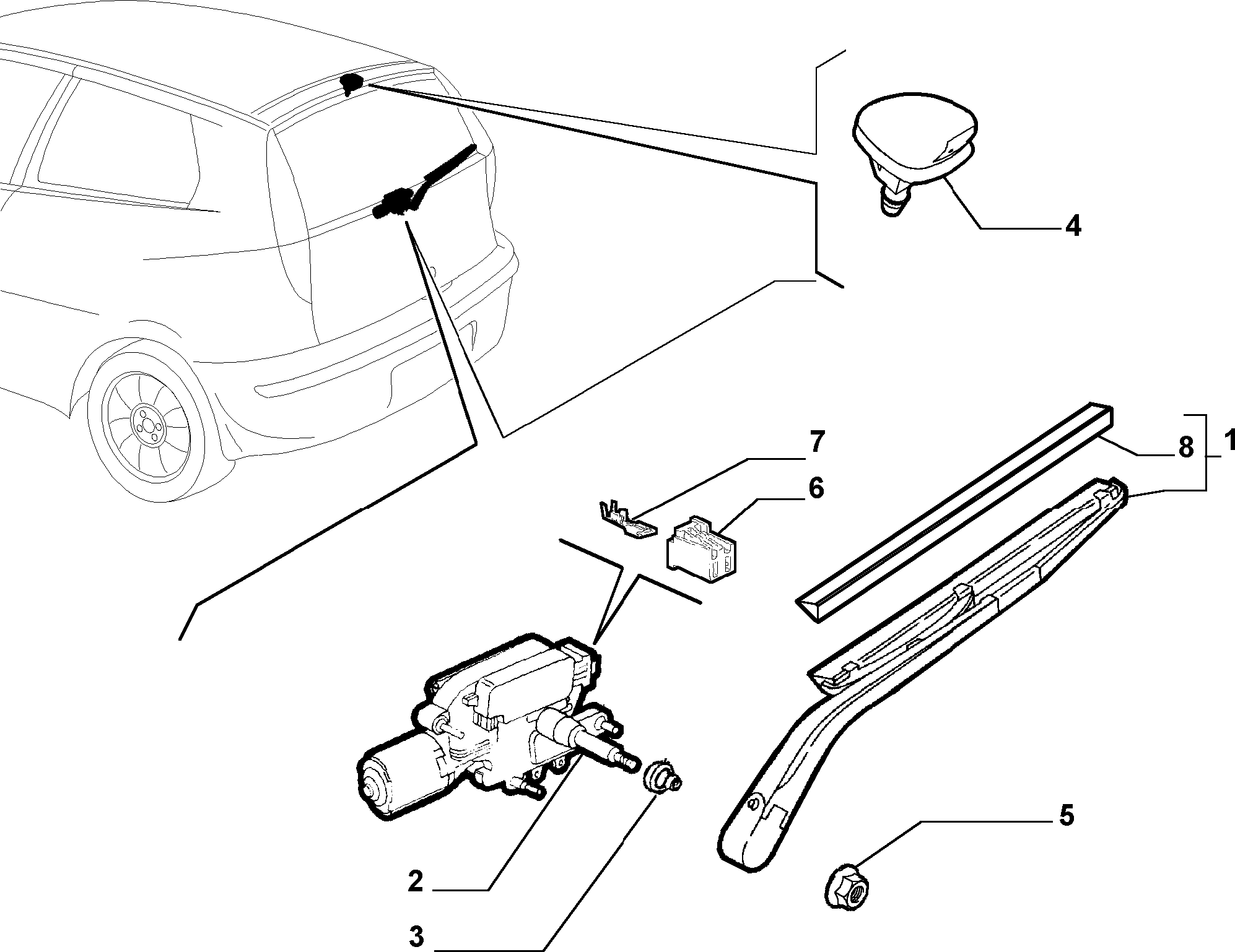 FIAT 7352 78600 - Важіль склоочисника, система очищення вікон autozip.com.ua