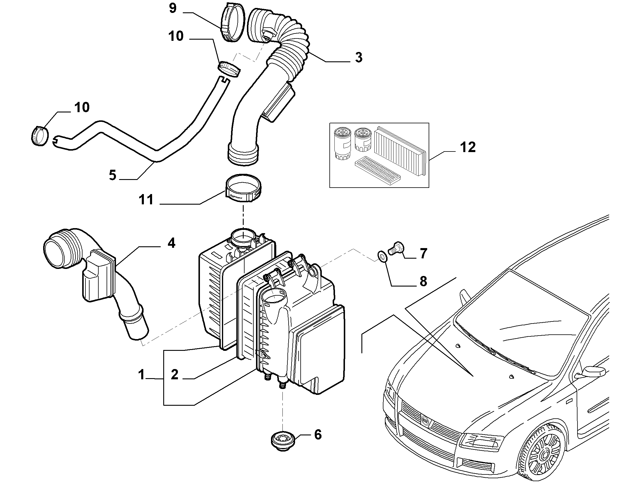 Lancia 46809151 - Повітряний фільтр autozip.com.ua