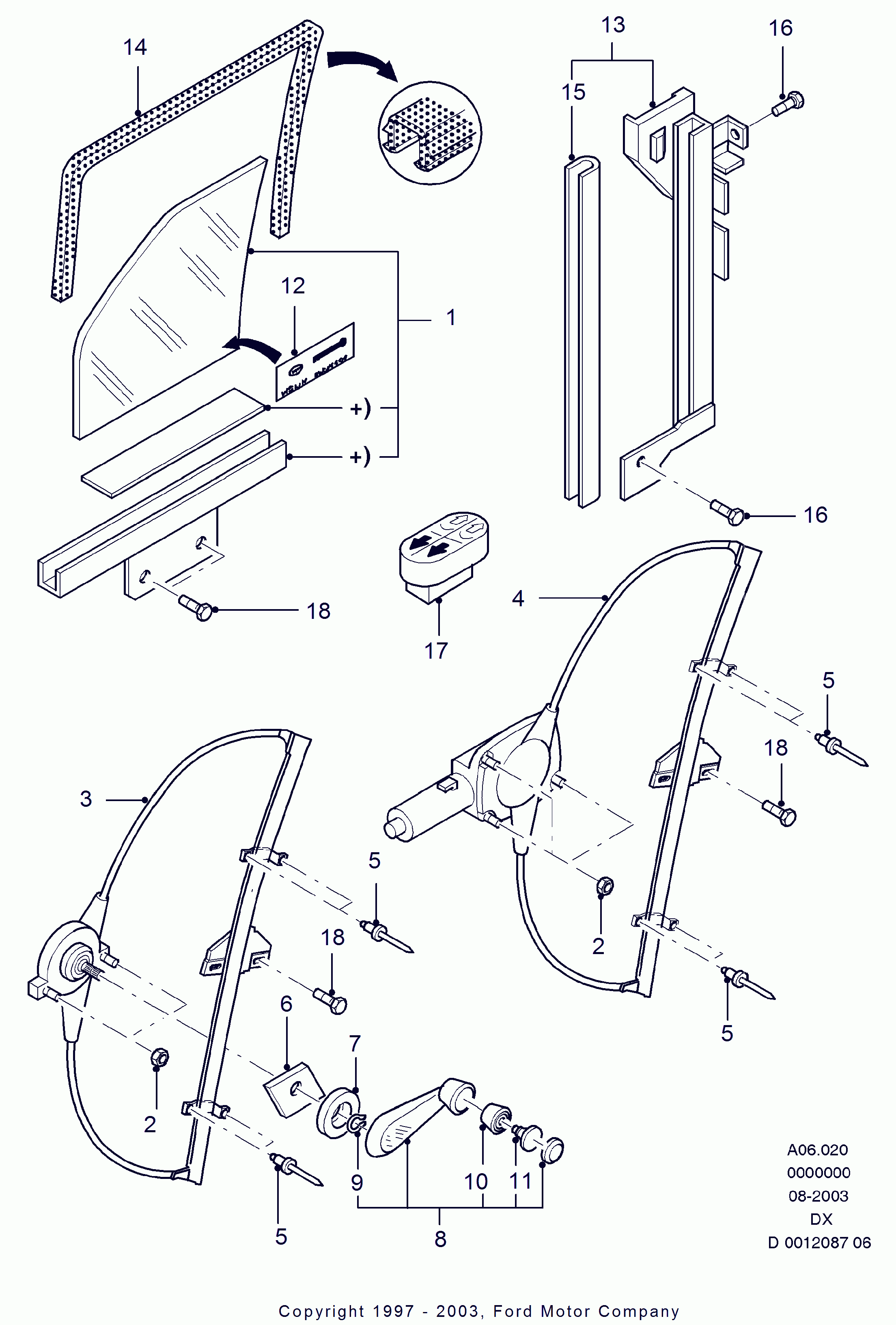 FORD 1100184 - Підйомний пристрій для вікон autozip.com.ua